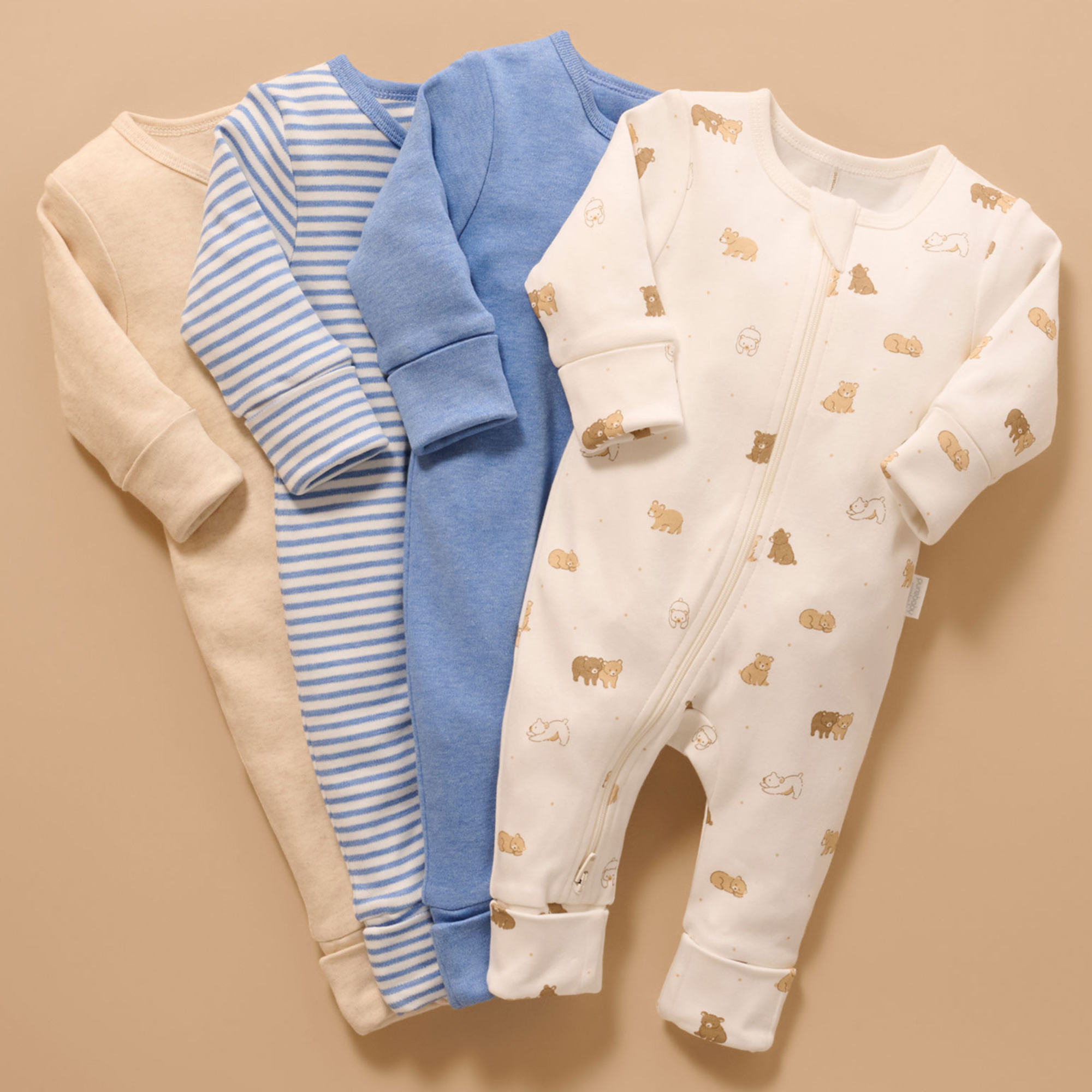 purebaby organic cotton newborn baby romper growsuit
