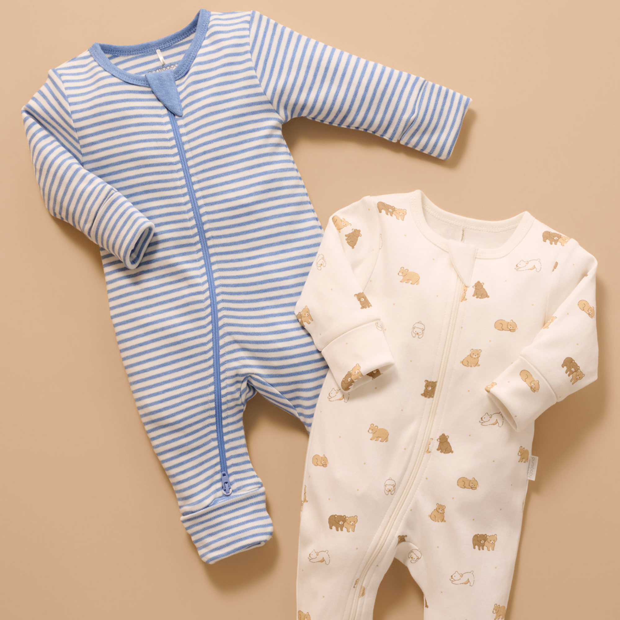 purebaby organic cotton newborn baby romper growsuit