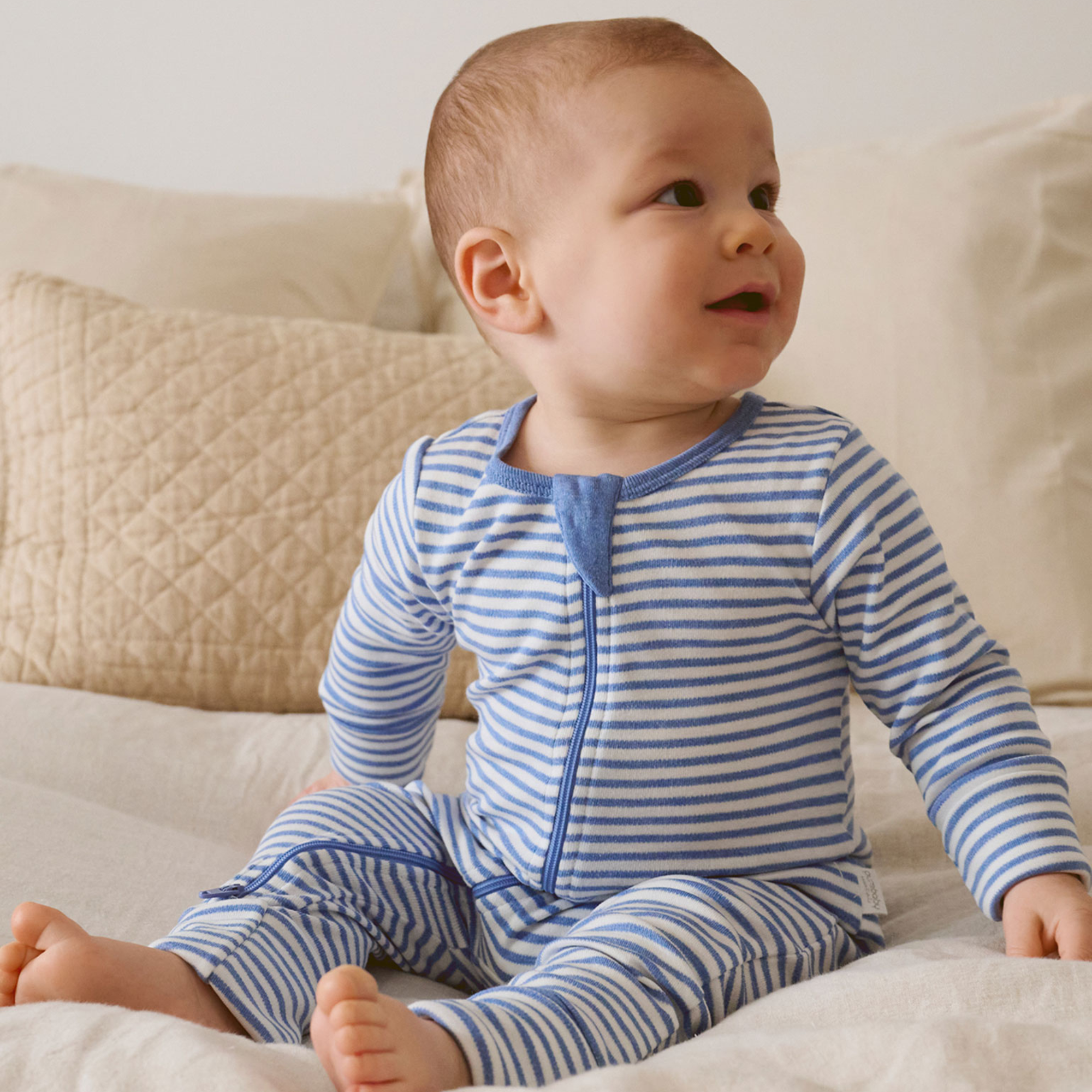 purebaby organic cotton newborn baby romper growsuit