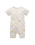 purebaby organic cotton baby romper bedtime blooms short pj growsuit