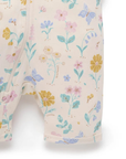 purebaby organic cotton baby romper bedtime blooms short pj growsuit