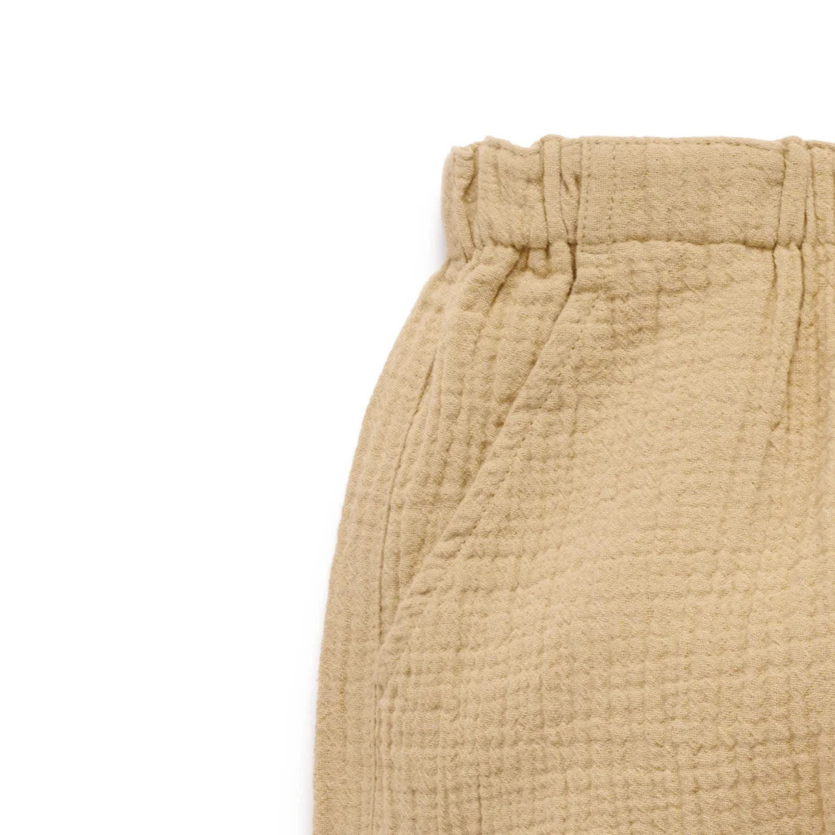 purebaby organic cotton baby clothes slouchy crinkle pants beige