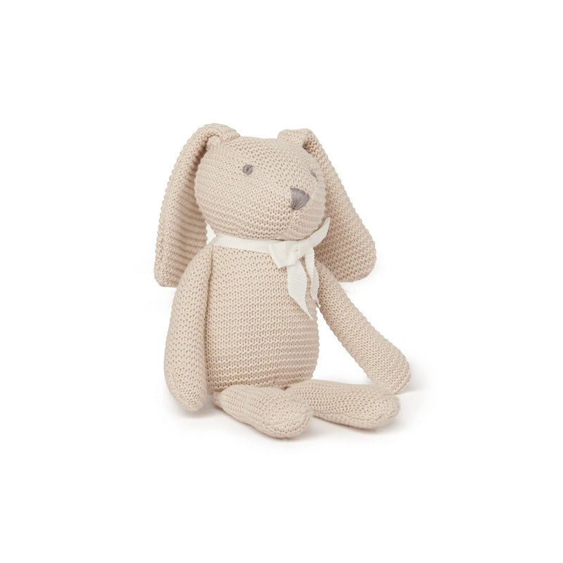 purebaby organic cotton baby soft toy knitted bunny beige