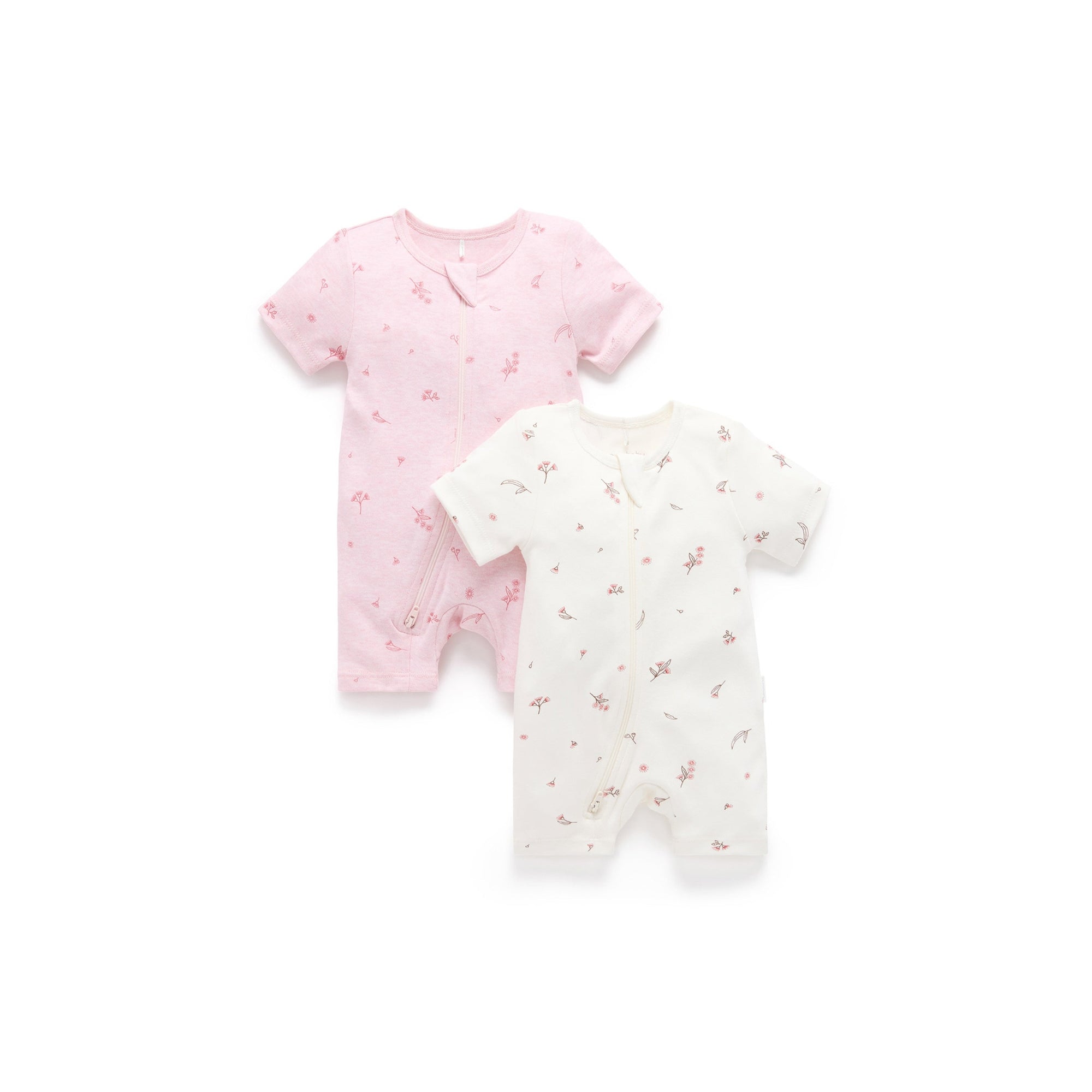 purebaby organic short zip growsuit newborn baby