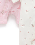 Pink Blossom Short Zip Growsuit (Pack of 2)