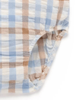 purebaby organic cotton baby romper blue check overalls