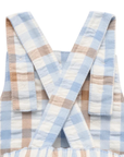 purebaby organic cotton baby romper blue check overalls
