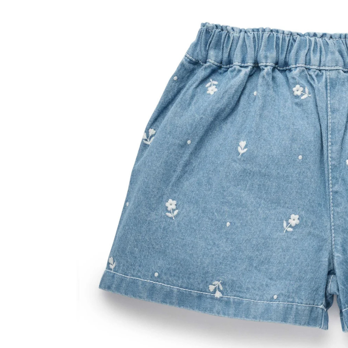 purebaby organic cotton kids girls shorts daisy denim shorts