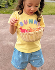purebaby organic cotton kids girls shorts daisy denim shorts