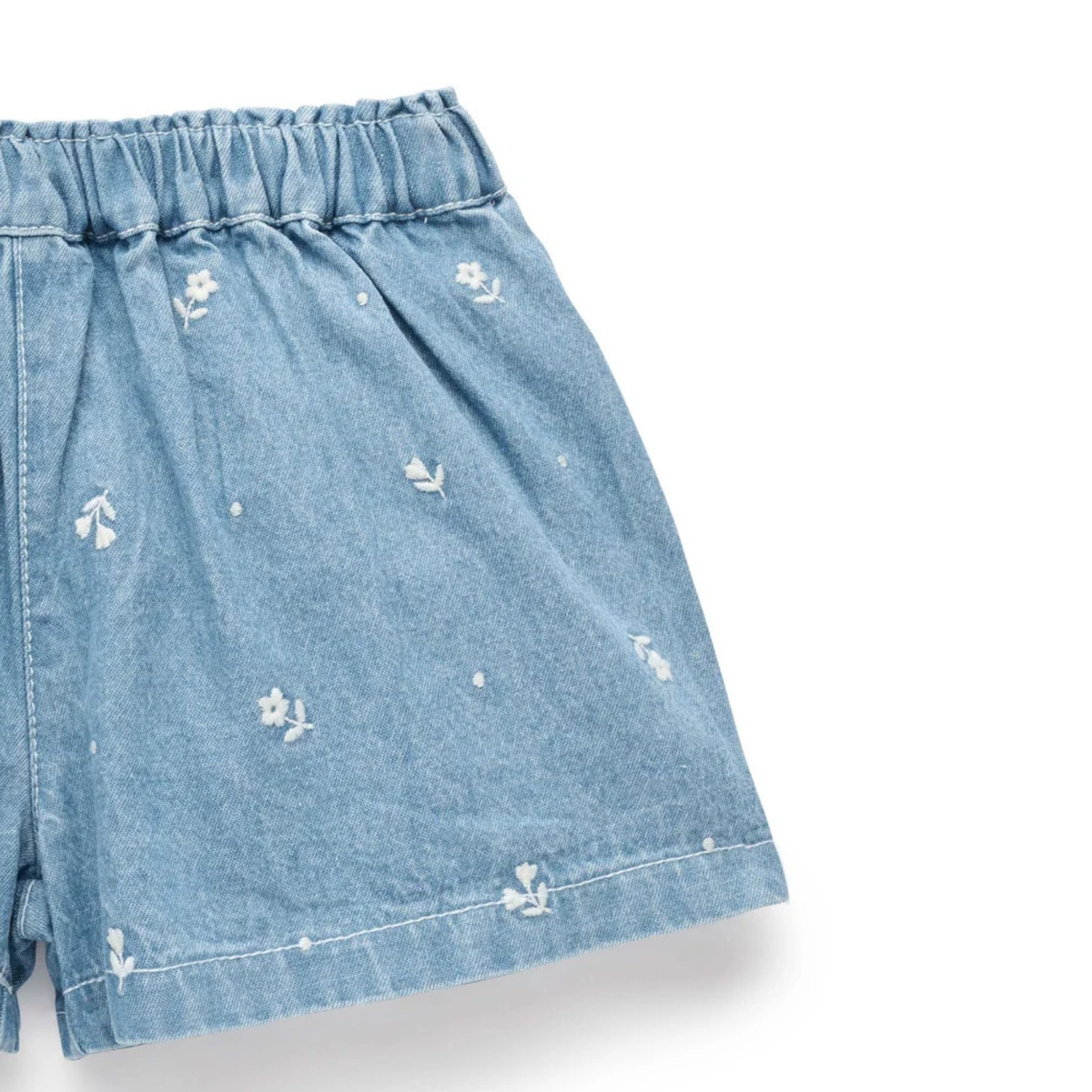 purebaby organic cotton kids girls shorts daisy denim shorts