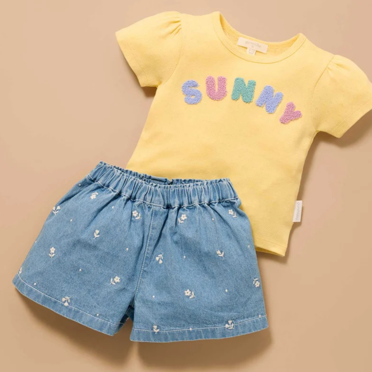 purebaby organic cotton kids girls shorts daisy denim shorts
