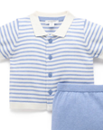 purebaby organic cotton knitted polo set baby boy