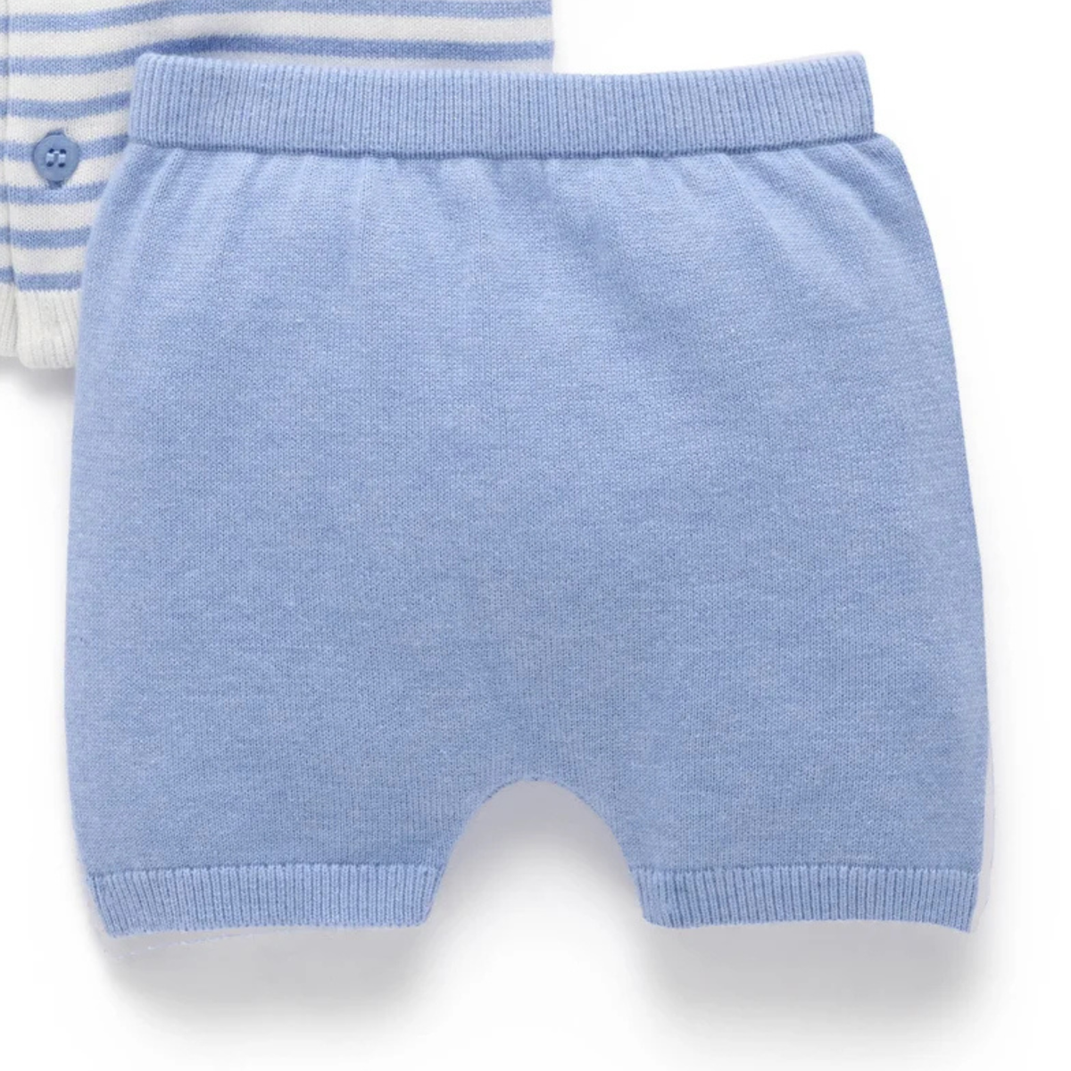 purebaby organic cotton knitted polo set baby boy