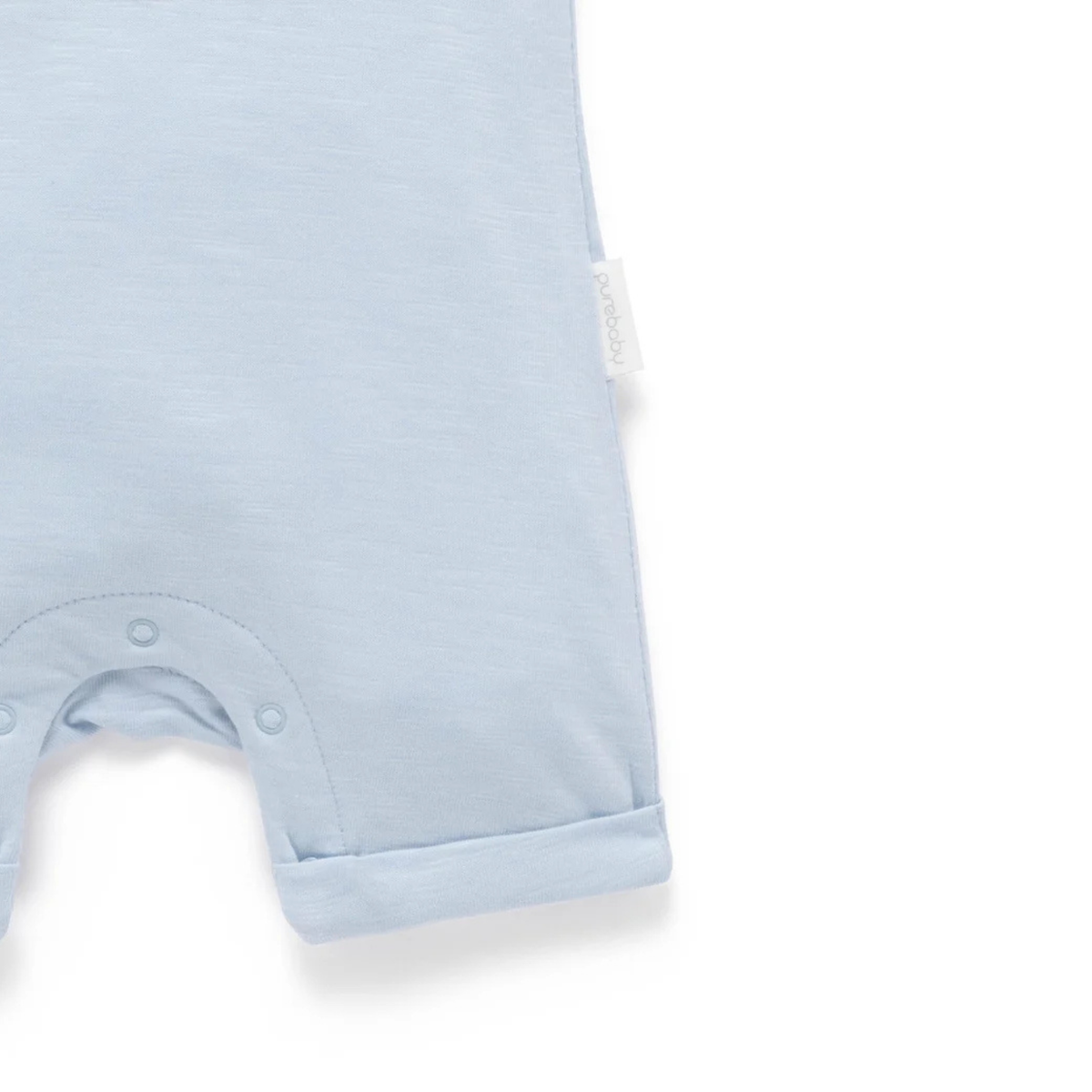 purebaby organic cotton baby clothes blue puppy short growsuit