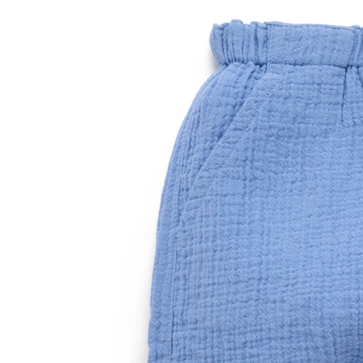 purebaby organic cotton baby clothes blue slouchy crinkle pants girls