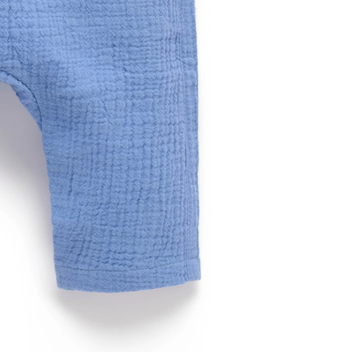 purebaby organic cotton baby clothes blue slouchy crinkle pants girls
