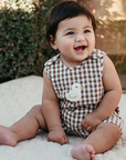 purebaby organic cotton brown ducky romper baby