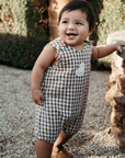 purebaby organic cotton brown ducky romper baby