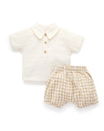 purebaby organic baby boy clothes brown gingham set burrito kids