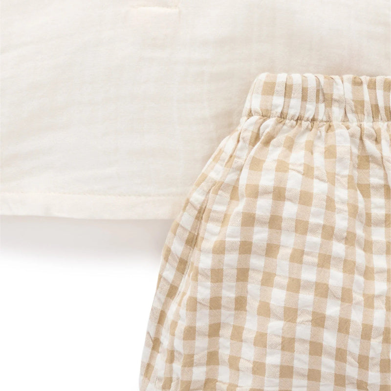 purebaby organic baby boy clothes brown gingham set burrito kids