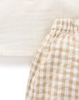 purebaby organic baby boy clothes brown gingham set burrito kids