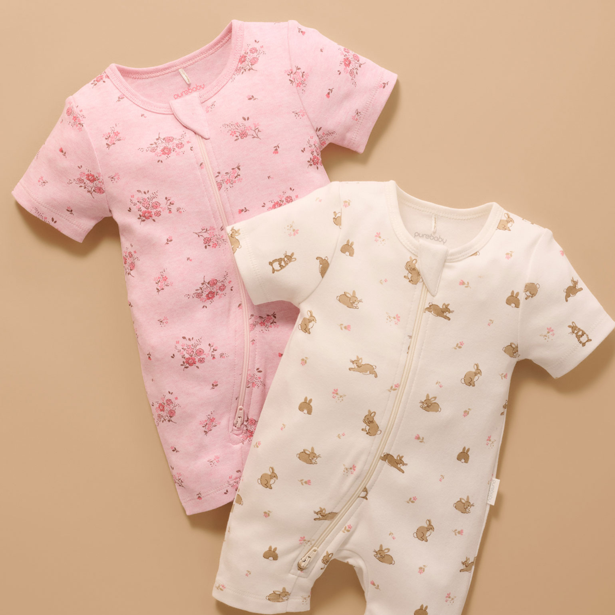 purebaby organic newborn baby short romper