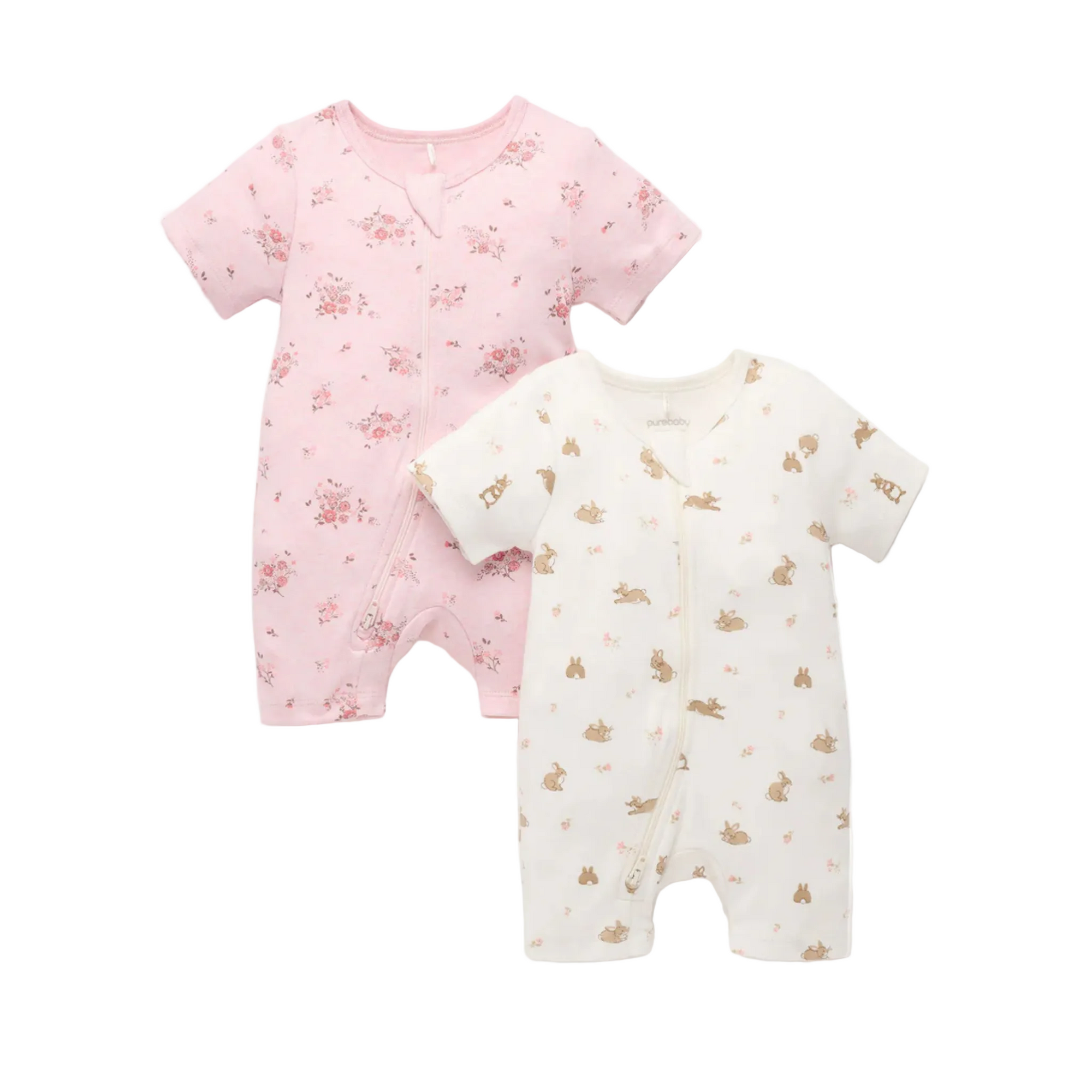 purebaby organic newborn baby short romper