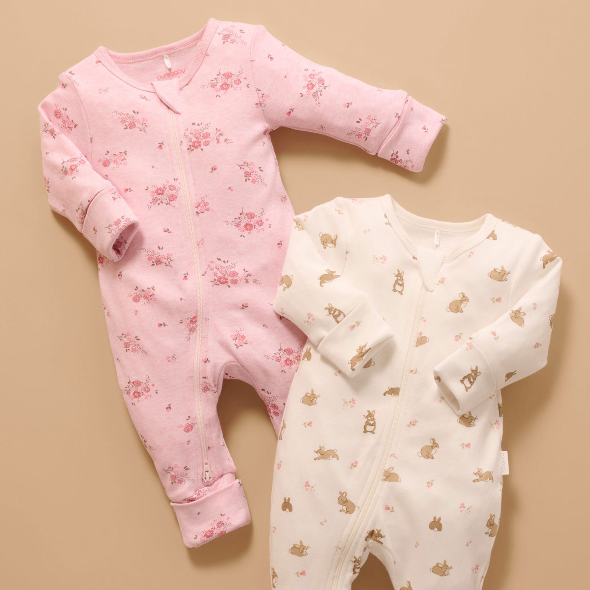 purebaby organic cotton newborn baby romper growsuit