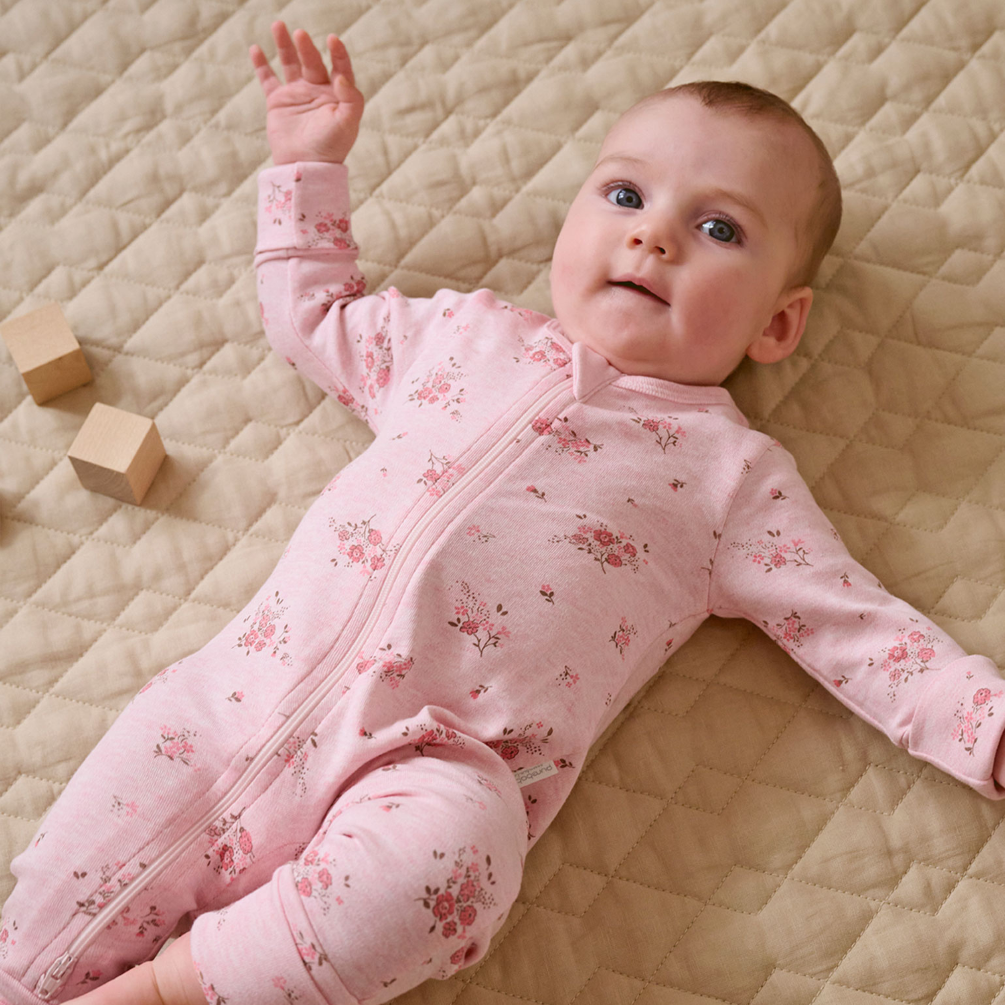 purebaby organic cotton newborn baby romper growsuit