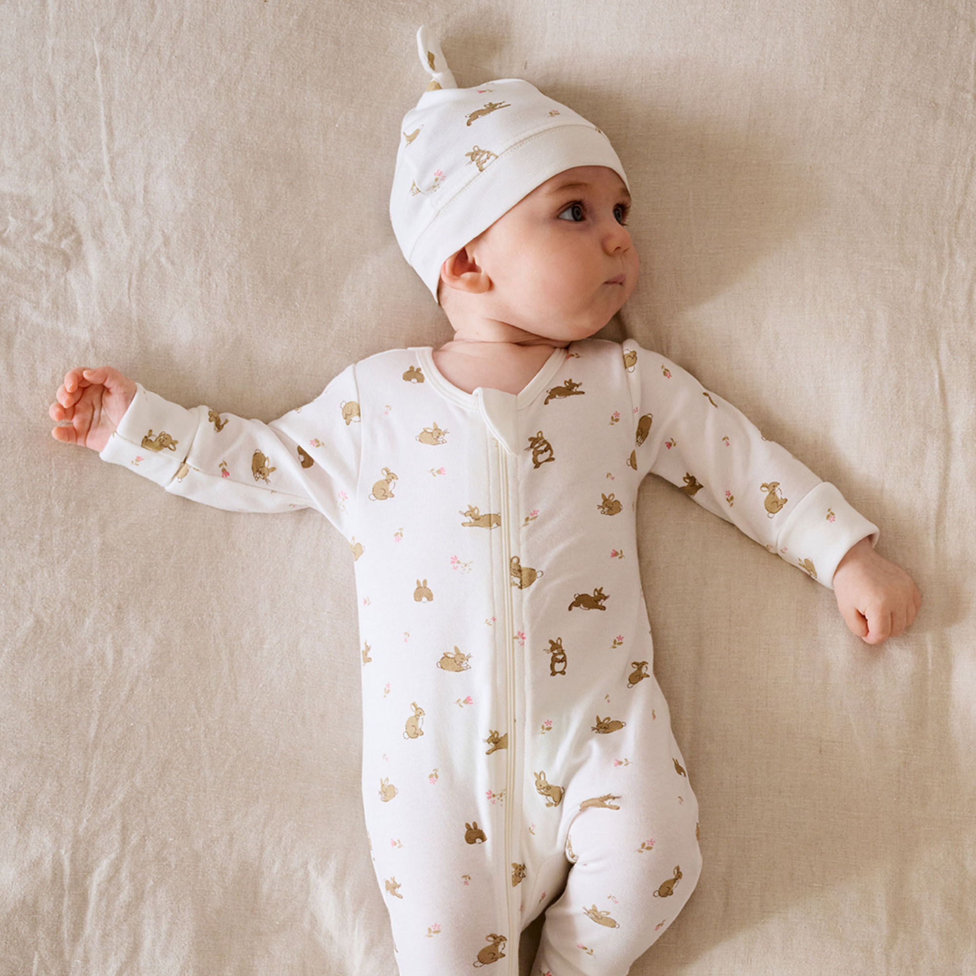 purebaby organic cotton newborn baby romper growsuit