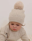 purebaby organic cashmere beanie beige baby