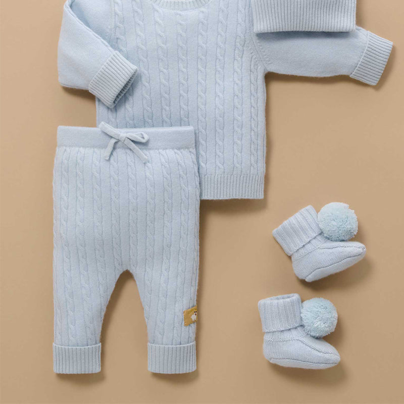 purebaby organic cashmere blue set baby kids