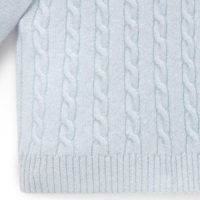 purebaby organic cashmere jumper blue organic cotton baby travel winter clothes