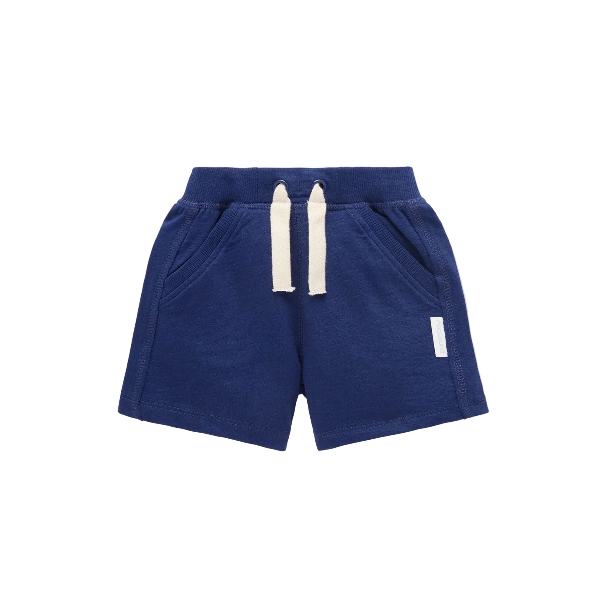 purebaby organic cotton shorts navy baby boy bottoms
