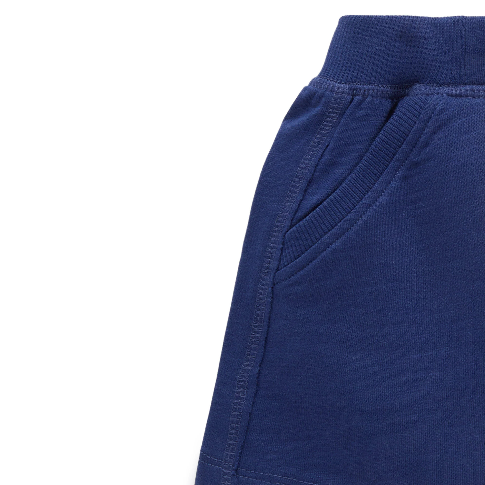 purebaby organic cotton shorts navy baby boy bottoms