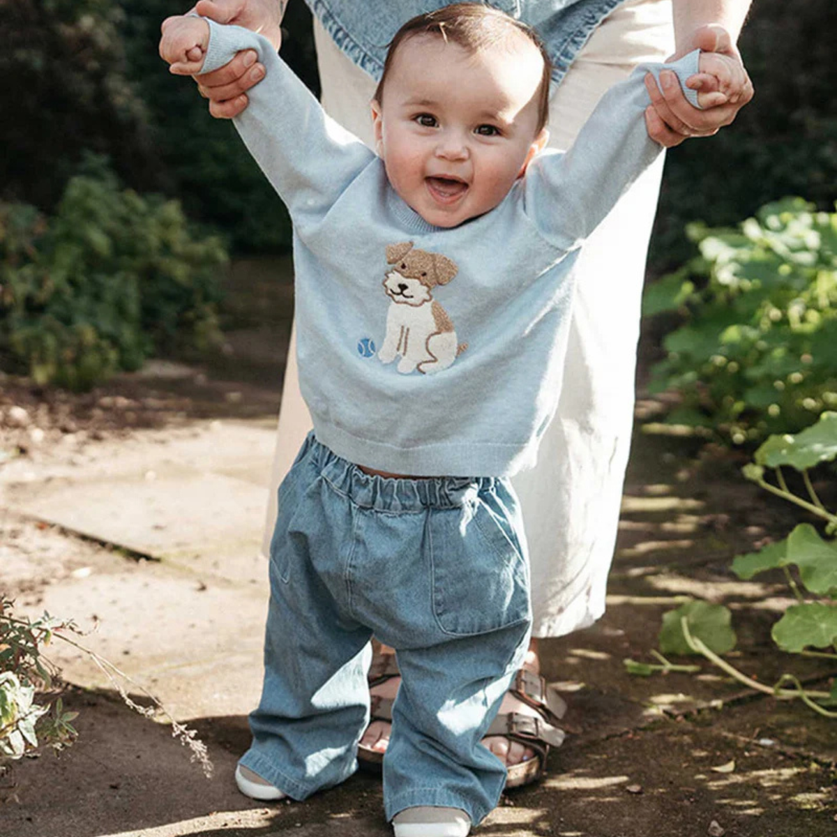 purebaby organic cotton chambray denim pants baby kids clothes