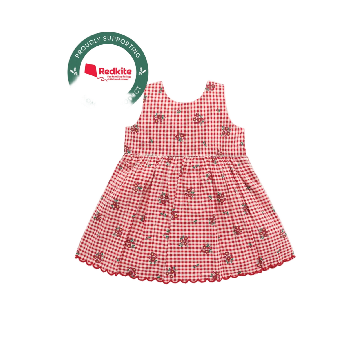 Red Festive Gingham Dress