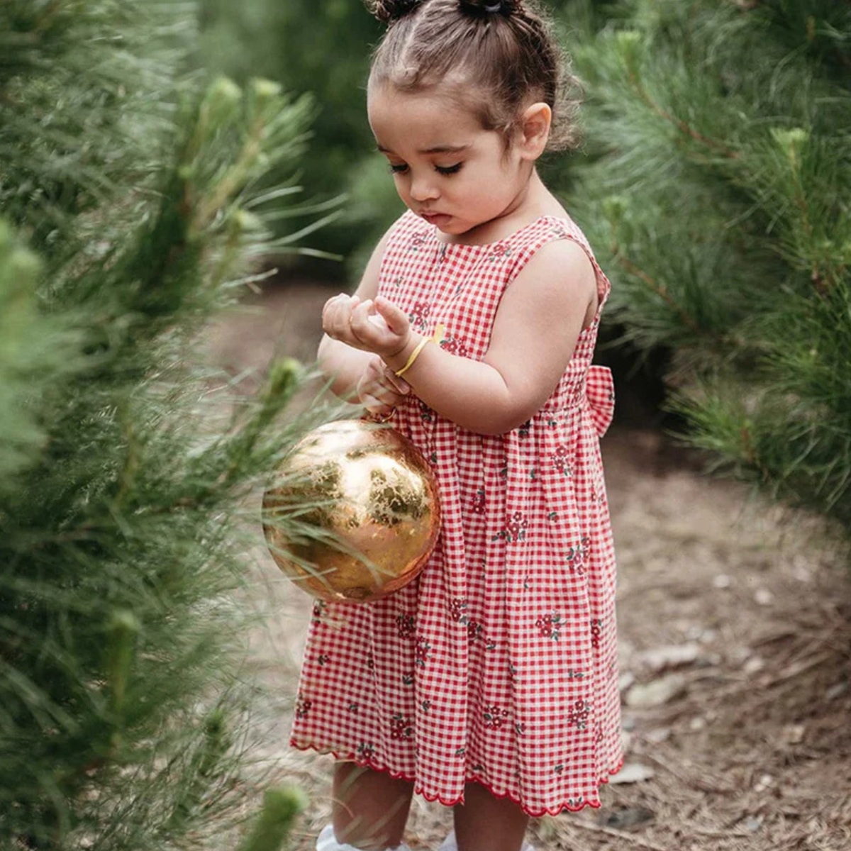 Red Festive Gingham Dress