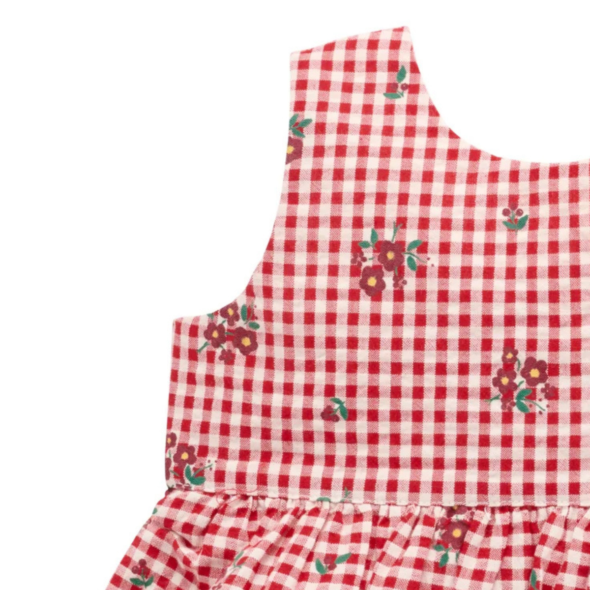 Red Festive Gingham Dress