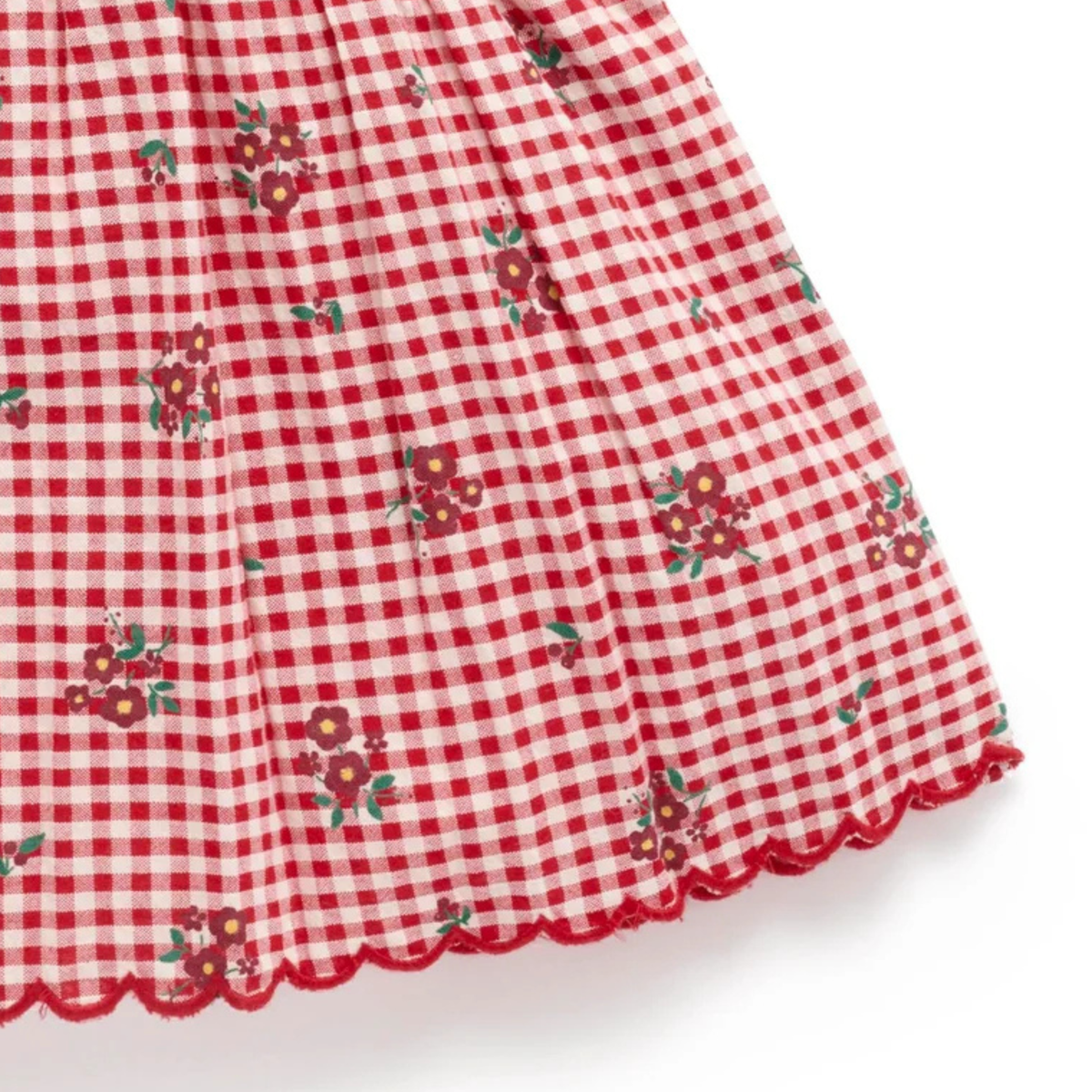 Red Festive Gingham Dress