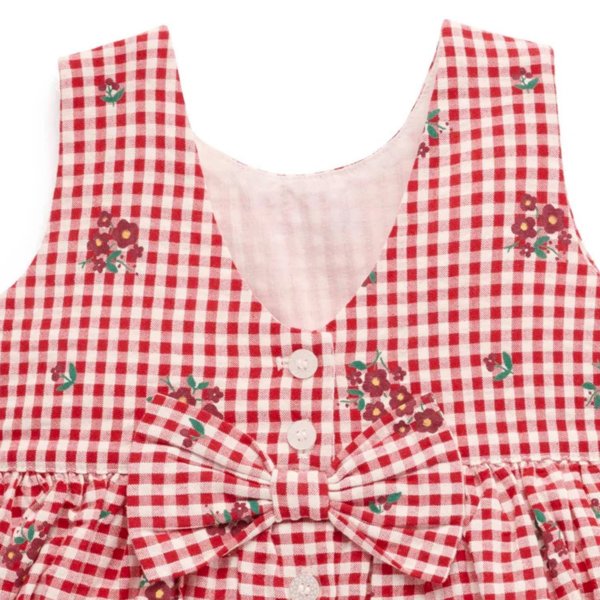 Red Festive Gingham Dress