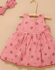 Red Festive Gingham Dress