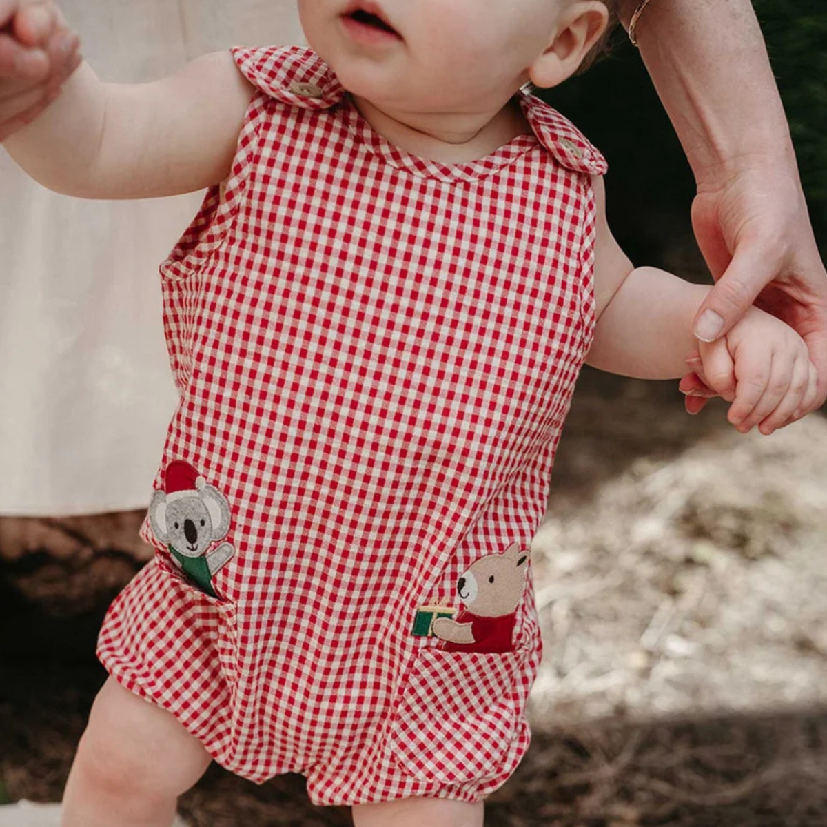 Christmas Gingham Romper