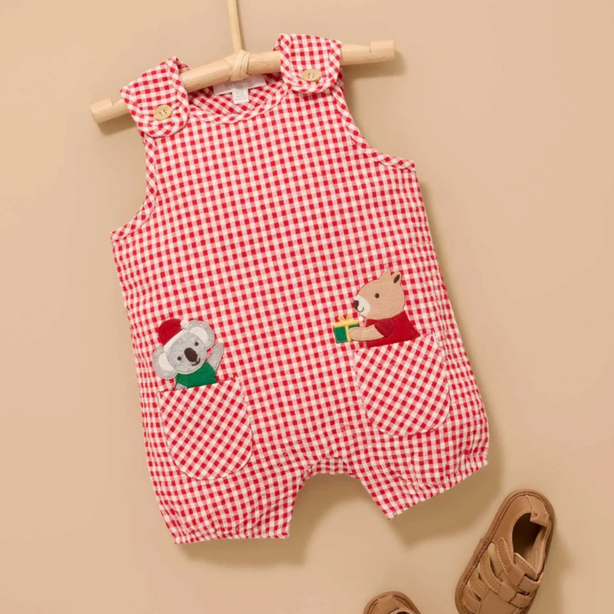 Christmas Gingham Romper