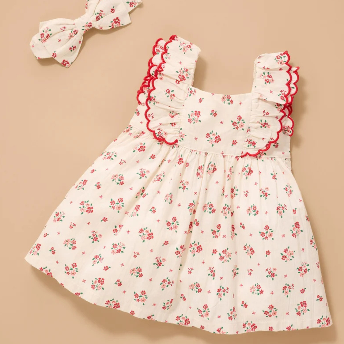 Red Roses Festive Floral Dress