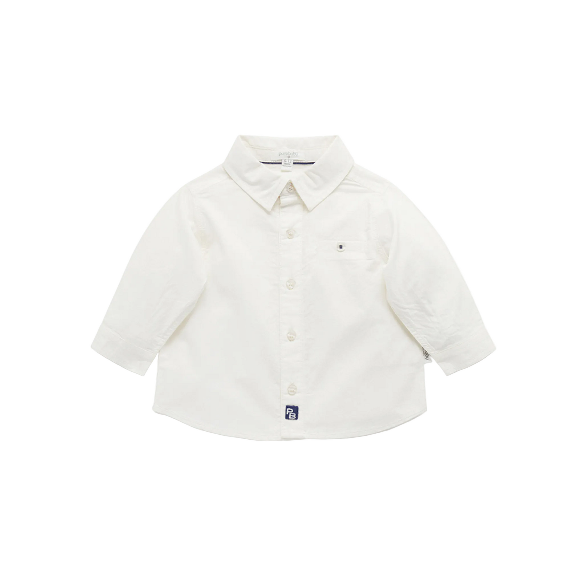 purebaby organic cotton white shirt boy