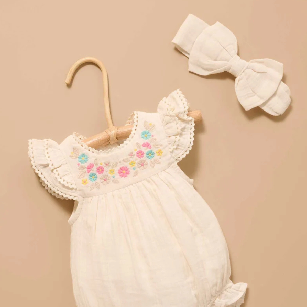purebaby organic cotton cloud bow headband baby