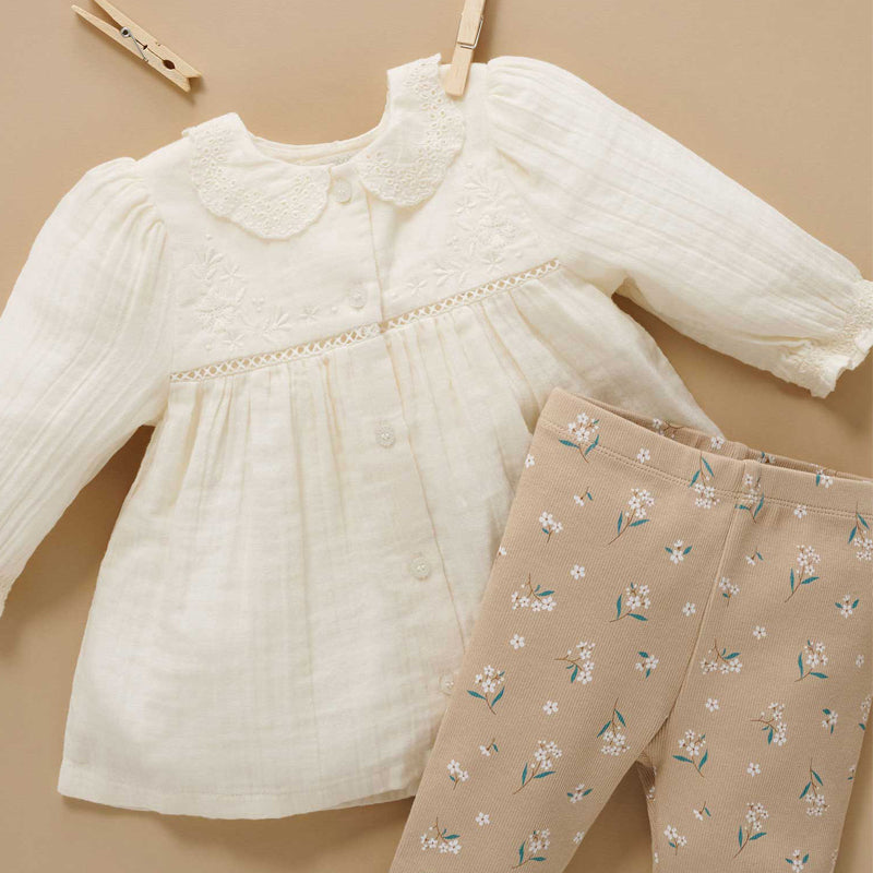 purebaby organic meadow blouse cloud organic cotton baby clothes