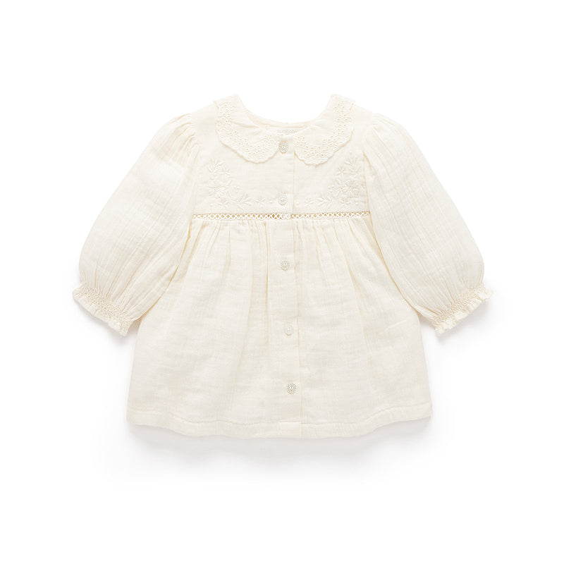 purebaby organic meadow blouse cloud organic cotton baby clothes