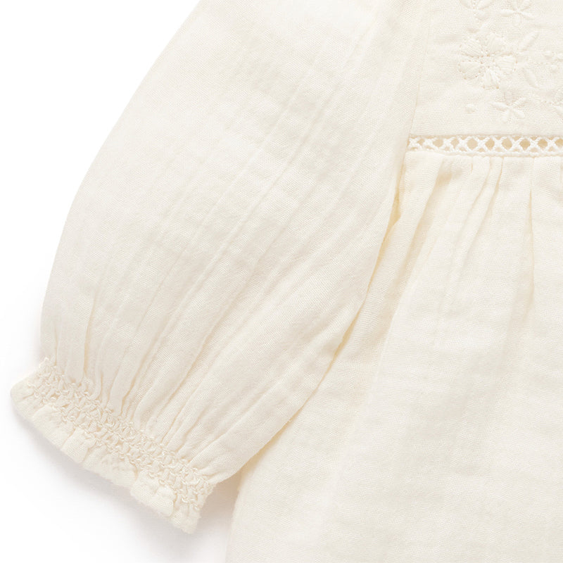 purebaby organic meadow blouse cloud organic cotton baby clothes